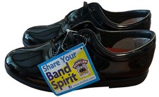 Dinkles Black Patent Leather-Look Marching Band Shoes M8/W10 All Man-Made Materi