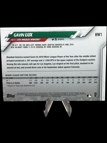 2020 Topps Holiday RC Rookie Gavin Lux Los Angeles Dodgers - Bild 2 von 2