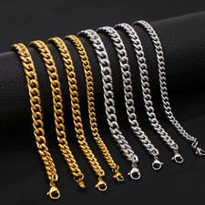 Stainless Steel Cuban Link Chain Bracelet Punk Hip Hop for Men Women US