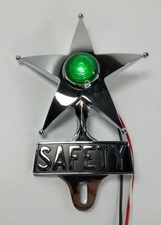 Safety Star License Plate Topper Green Led Vintage Car Accessory Dual Function