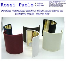 Paralume ventola vela mezza tonda in tessuto cinzato interno oro - made in Italy