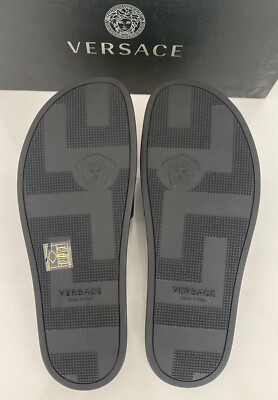 Versace Baroccoflage Slides Sandals Khaki 13 US (46 Euro) IT 