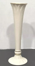 Lenox Tivoli Collection 9” Bud Vase Porcelain Embossed Cream Gold Trim