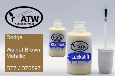 Dodge, Walnut Brown Metallic, DT7 / DT6597, 20ml Lackstift + 20ml Klarlack - Set