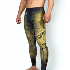 FY-107Y GRUNGE -Yellow Compression Skin Tights Base layer Spats Rash guard MMA