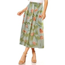 Women's Summer Skirt Elegant Floral Prints Elasticated Waist Comfortable Skirt
