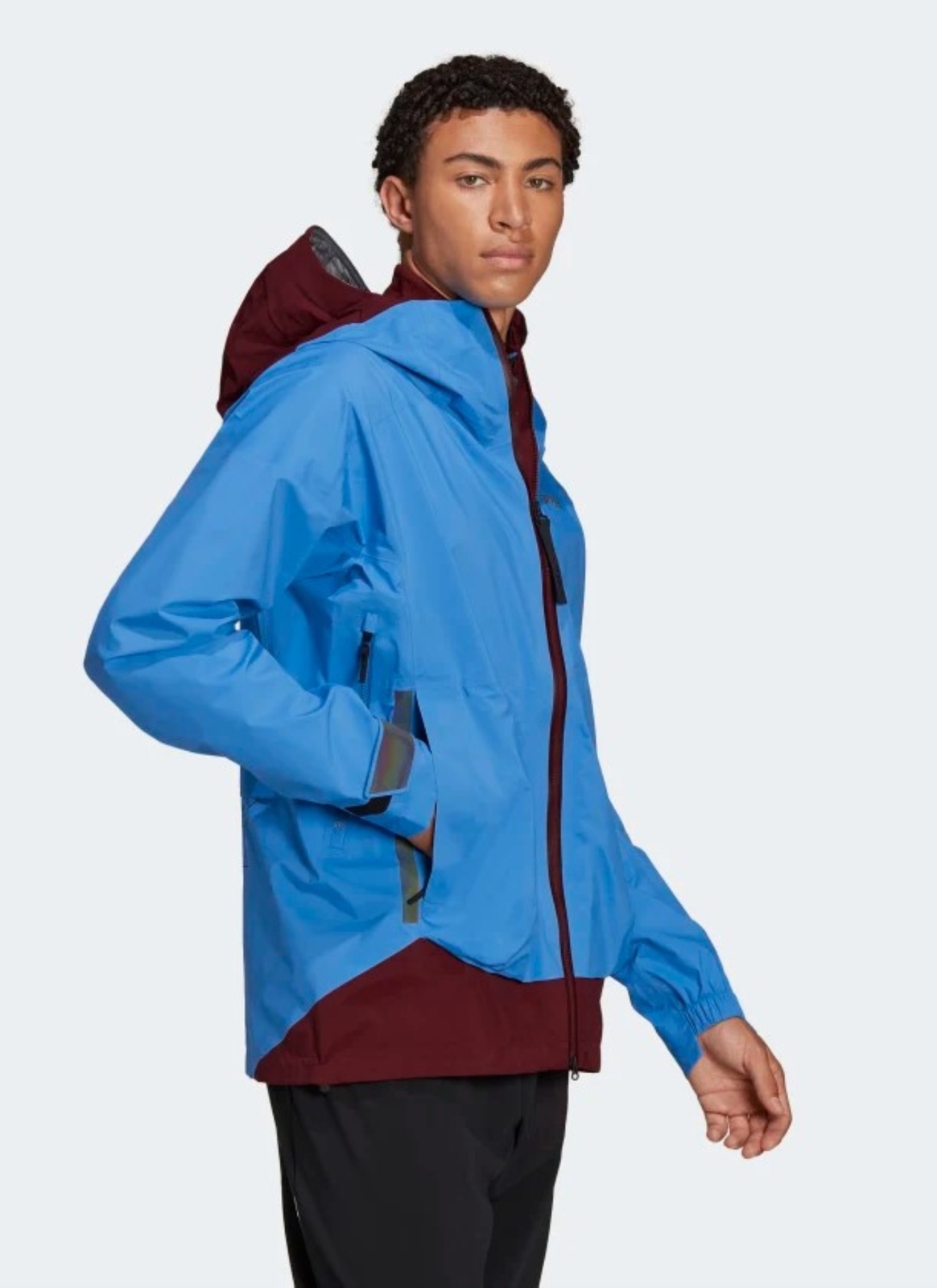 Adidas Men's Terrex MYSHELTER Gore-Tex Active Rain Jacket, Shock Blue/Shadow Red image 2