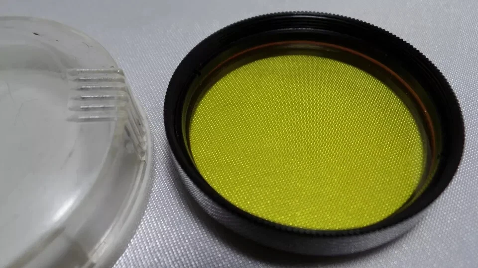 a Yellow 2x LZOS 46x0.75 Vintage Russian Light Filter 46mm for Lens 0644