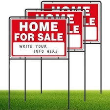 Home For Sign with Stakes Double Sided Signs For By Owner Signs for Real Esta...