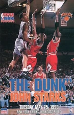 ORIGINAL STARLINE John Starks "The Dunk" NY Knicks Poster OOP 23X35 FULL SIZE