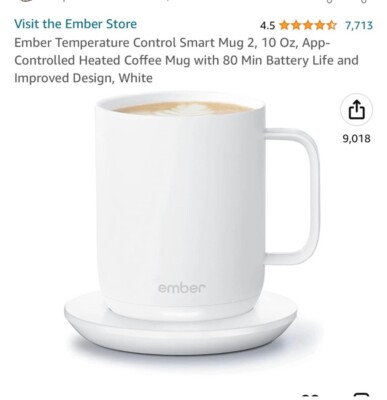 BAREY USED Boxed White EMBER 10 oz Temperature Control MUG and complete set