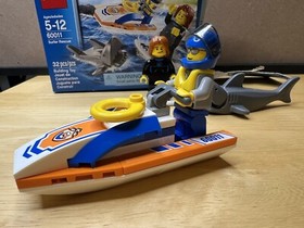 Lego Surfer Rescue boat beach city town coast guard 60011 Lego Complete READ