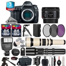 Canon EOS 5D Mark IV Camera  50mm  650-1300mm  500mm  2yr Warranty -64GB Kit