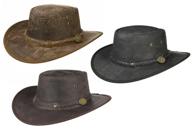 Neu Scippis Springbrook Westernhut Leder Hut Cowboy Outdoor Knautschbar 3 Farben - Bild 1 von 4