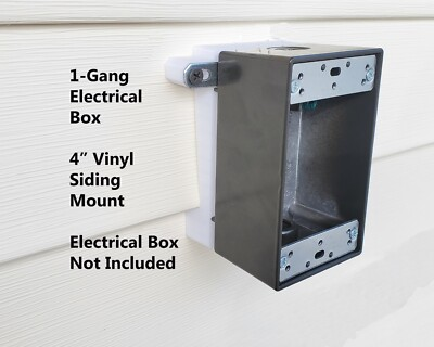 #ad 4 Inch Vinyl Siding Mount Bracket for 1 Gang Electrical Box 3D Printed $11.99