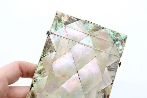 Q Antique Victorian MOP Mother of Pearl Card Case - Picture 4 of 9