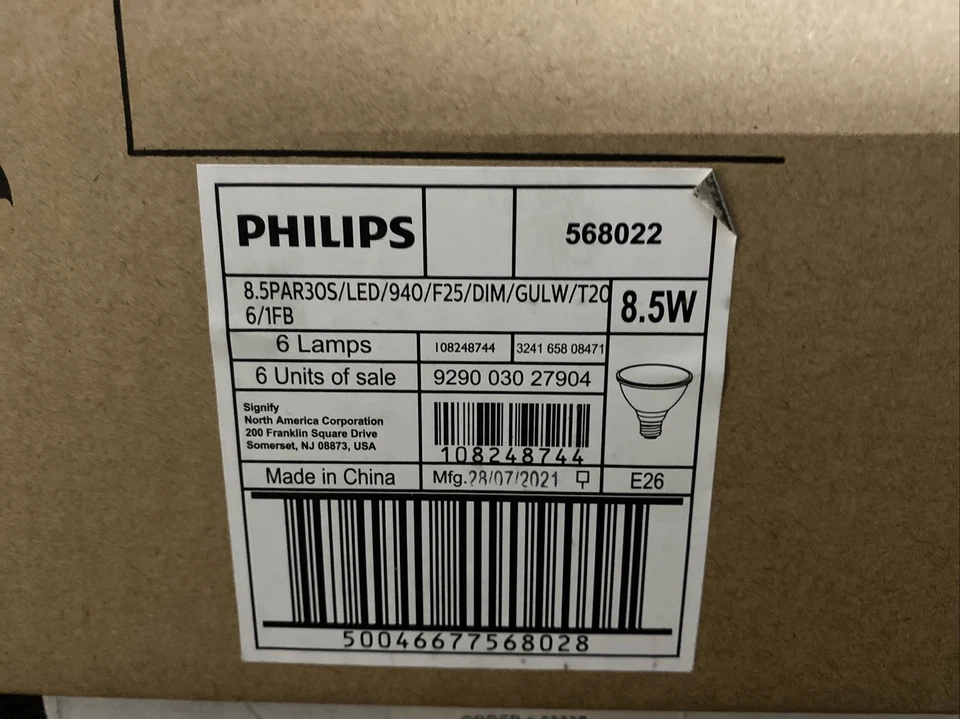 (A)(QTY1) Philips 568022 8.5W PAR30S Dimmable LED Bulb 4000K E26⭐️ - Image 2 of 3