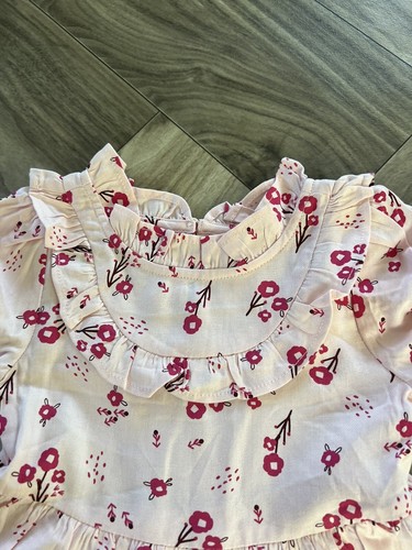 Cat & Jack Girls Dress Tiered Twirl Long Sleeve Pink Floral 12M Baby - Picture 3 of 6