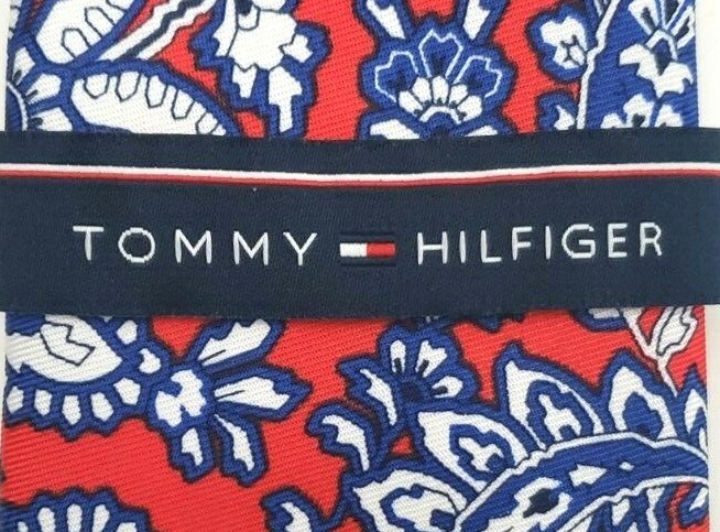 Tommy Hilfiger Men Slim Paisley Neck Tie Red/Blue/White Size 57.5" | eBay