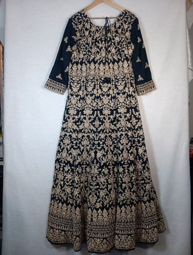 Indian Formal Party Dress, 4 Layers With Crinoline Beautiful Shawl W/Tassels - Picture 3 of 10