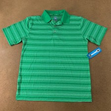 PGA Tour Men's Size Small Green Striped Short Sleeve Polo Golf Shirt NWT