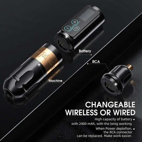 Ambition Wireless Tattoo Machine Rotary Pen Touchscreen Battery Pack 2400mAh LED image 8