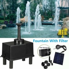 Solar Powered Water Pond With Filter Pump Garden Submersible Fish Tank Fountains