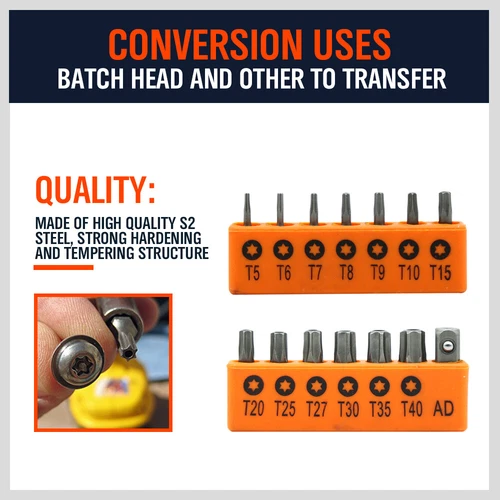 Proof Security Torq Hex Star Spanner Tri Wing Screwdriver 14 Torx Bit Set Tamper - Picture 4 of 11