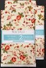 WAVERLY INSPIRATIONS PRE-CUT FABRIC 6 YDS CREAM FLORAL COTTON NEW VINTAGE BLOOM