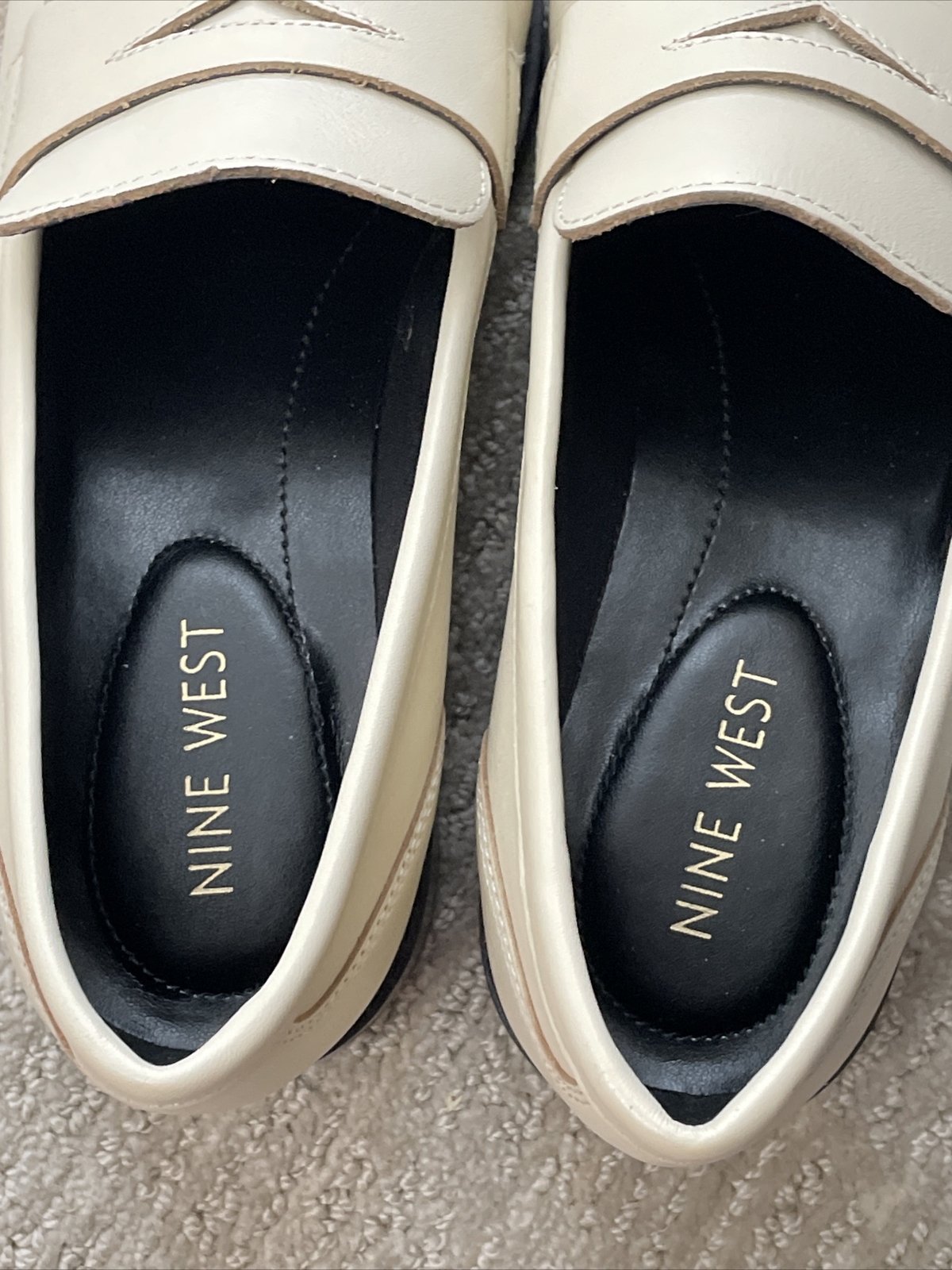 SAOLA Mocassino Nine West antiscivolo suola a strappo taglia 6 5 avorio pelle scarpe slip on Naveen