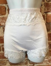 Rhonda Shear White Pinup Panty Lace Trim Retro Panties New