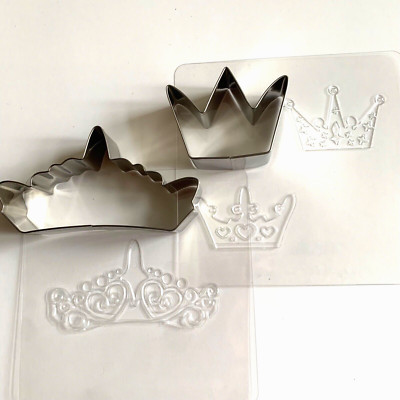 2 x Metall KRONE/TIARA FONDANT ZUCKERPASTE Ausstecher Tortendeko Krönung
