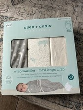 aden  anais wrap swaddles 0-3m 3 pack NWT