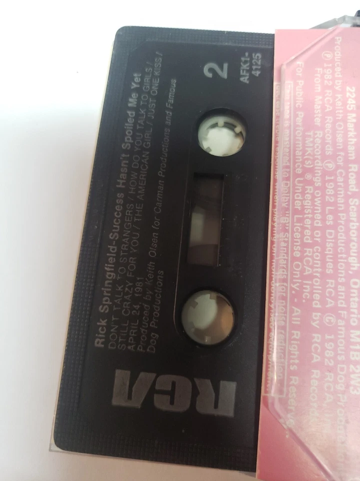 Rick Springfield   success hasnt spoiled me yet    Cassette - Image 3 of 3