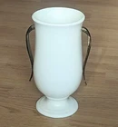 Vintage Red Wing Pottery Ceramic Vase with Movable Brass Handles 1599 *READ*