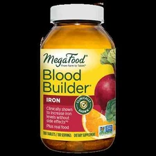 MegaFood Blood Builder 180 Tabs - Energy, Iron, Vitamins C, B12, Folic Acid