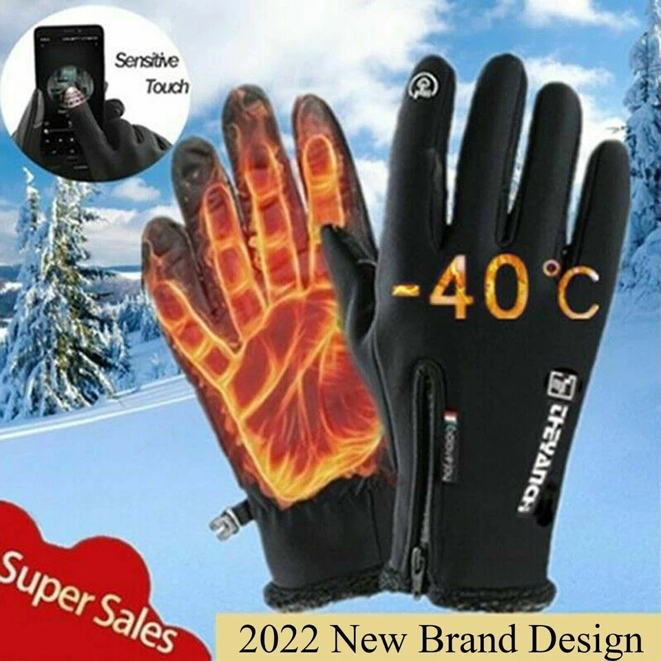 Thermal Windproof Waterproof Winter Gloves Touch Screen Warm Mittens Men Women - image 2 of 4