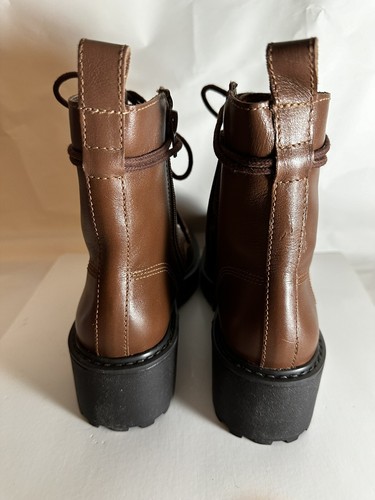Neu im Karton Steve Madden Damenstiefel Combat Schnürstiefel Leder Reißverschluss Knöchel braun Größe 7,5M - Bild 9 von 13