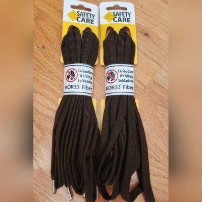 Safety Care NWT Boot Shoe Laces Work Wear Welding 72'' Safety Brown x 2 pairs