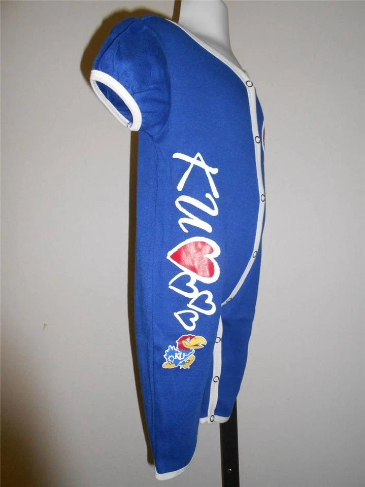 Nuevo-Reparado- Kansas Jayhawks Infantes 3-6 Meses (3/6M) Mameluco Pijama Foto 2 de 4