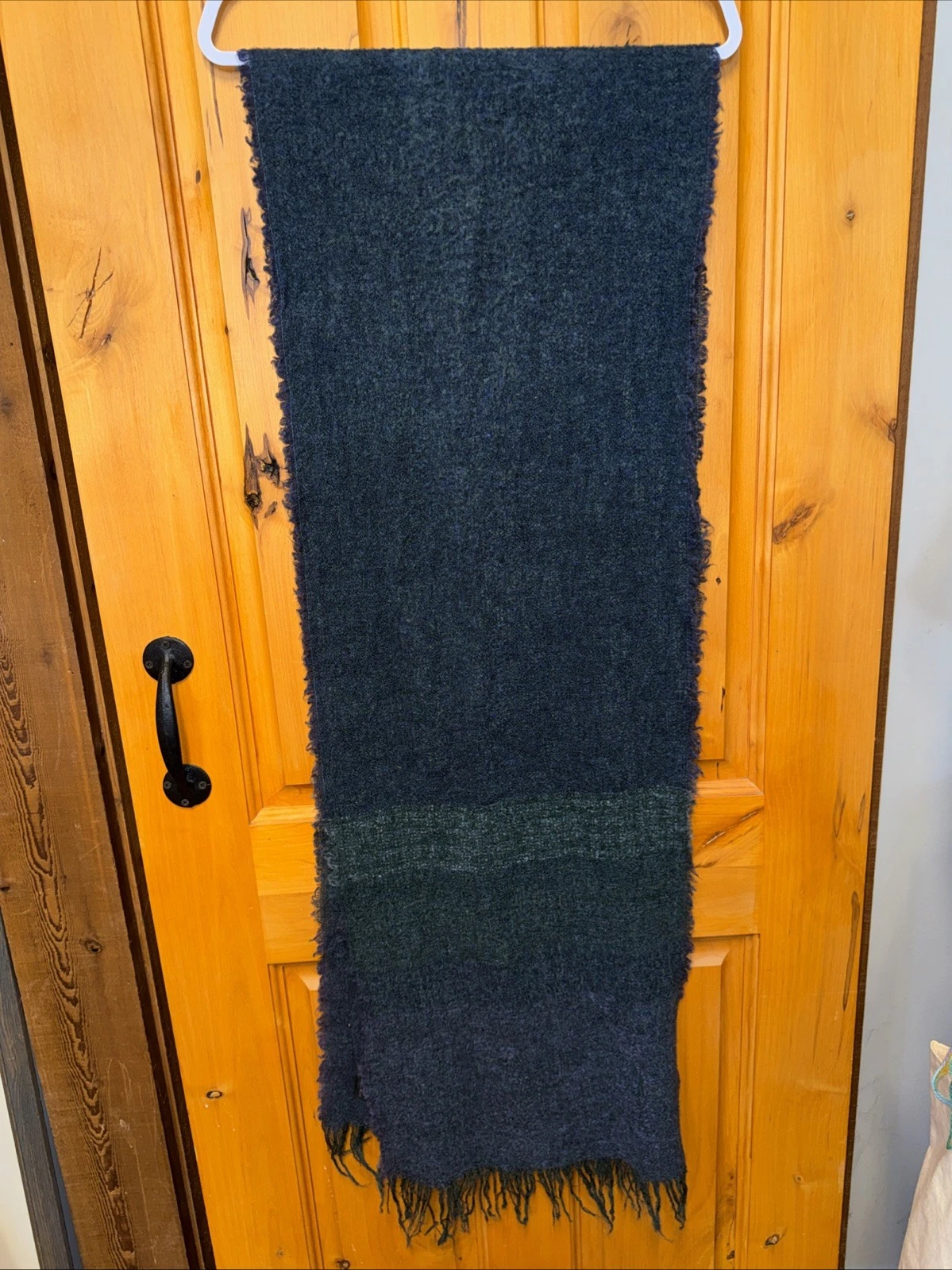 Kerry Woolen Mills Scarf Lamb’s Wool Ireland 92” X 15”dark Teal Fringe Ireland