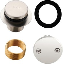 Brushed Nickel Tub Drain Tip-Toe Tub Trim Set Conversion Kit Assembly, Hidrop
