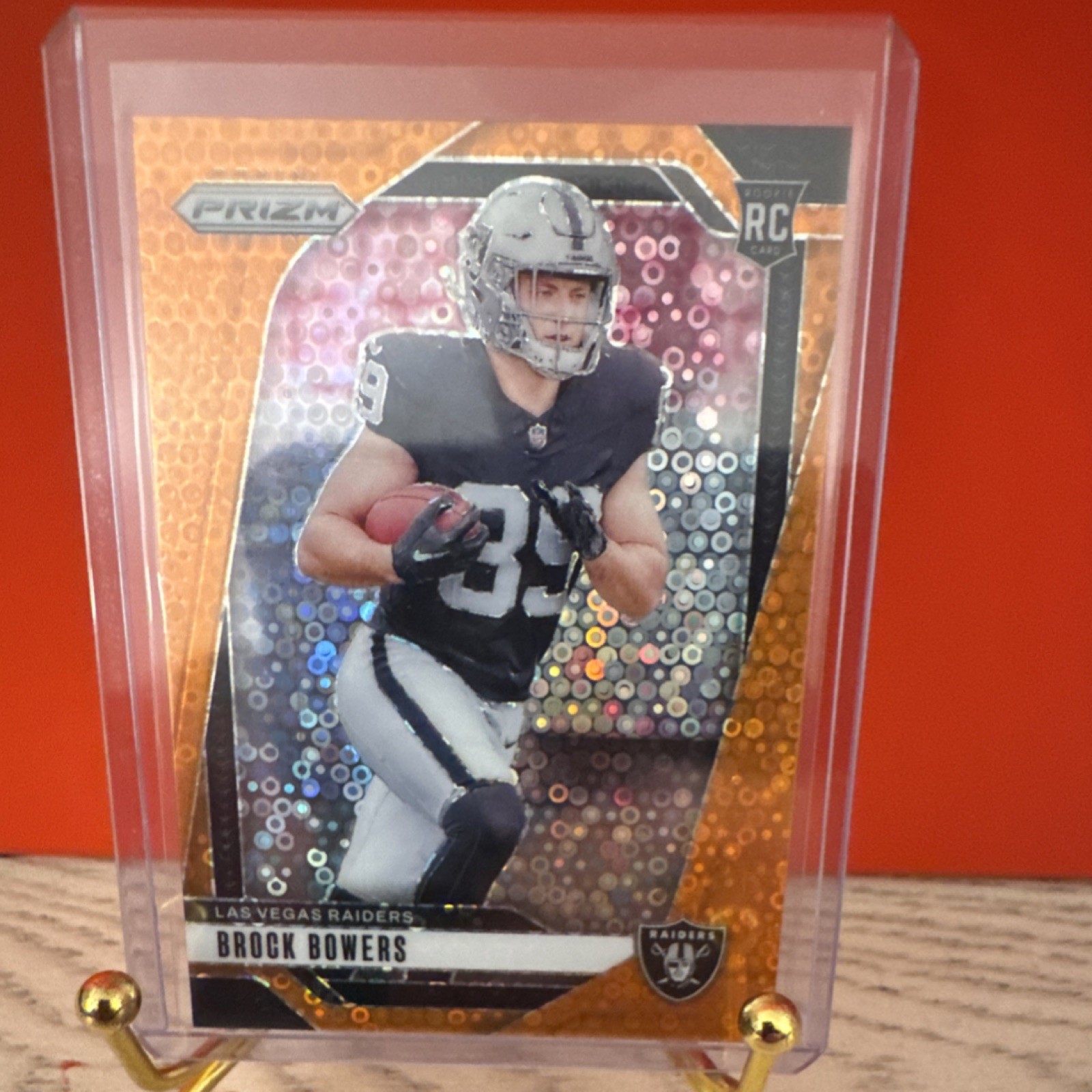 Panini 2024 Prizm Brock Bowers #315 Raiders Disco Prizm Rookie Football Card