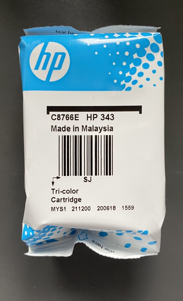 Genuine HP 343 Ink Cartridge - C8766EE TRI COLOUR / K7100 1410 1610 (INC VAT)