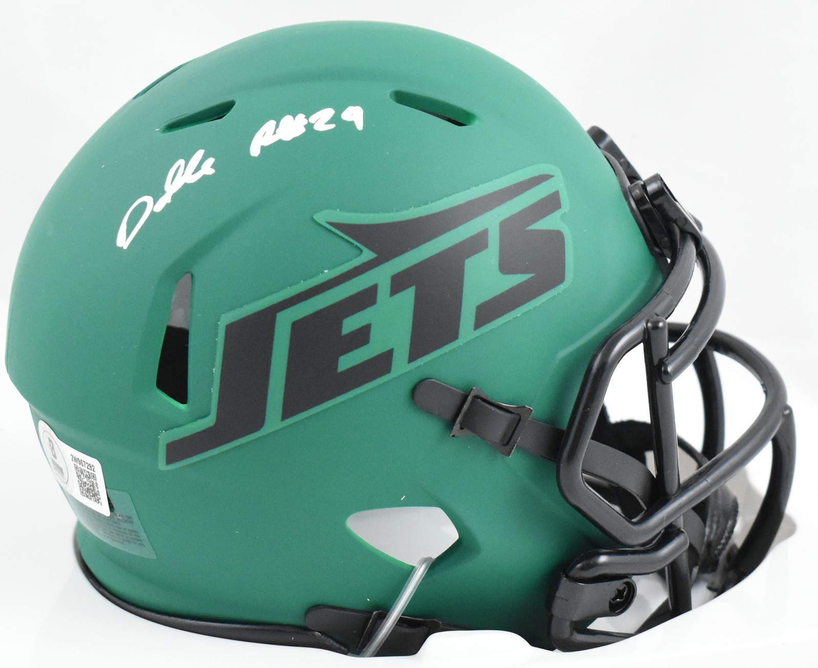 Darrelle Revis Autographed Signed New York Jets Rave Speed Mini Helmet - Beckett W Holo 