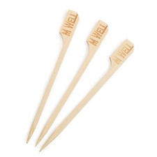 Nisbets Steak Markers in Brown Bamboo - Biodegradable - Medium - Pack of 100