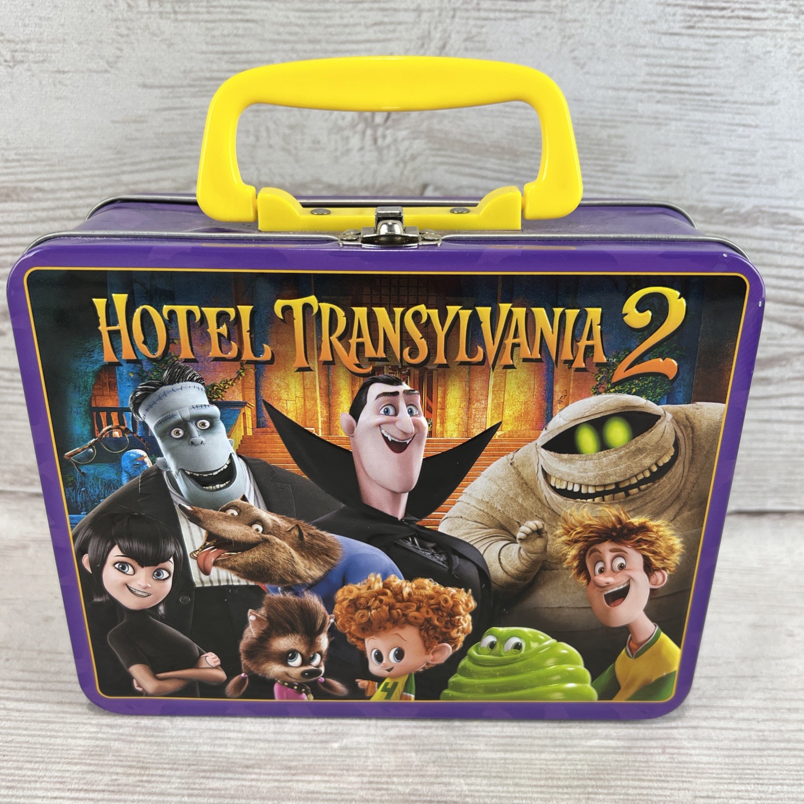 Sony Pictures Hotel Transylvania 2 Metal Lunchbox 2015 3D Embossed Free Ship!