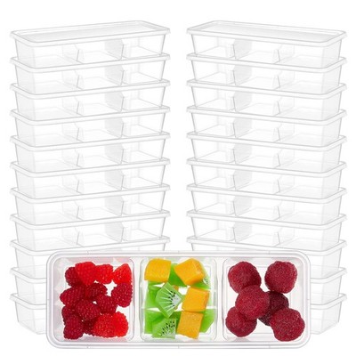 17 oz 3-Compartment Meal Prep Containers 10 Pack, Disposable Plastic Bento Boxes
