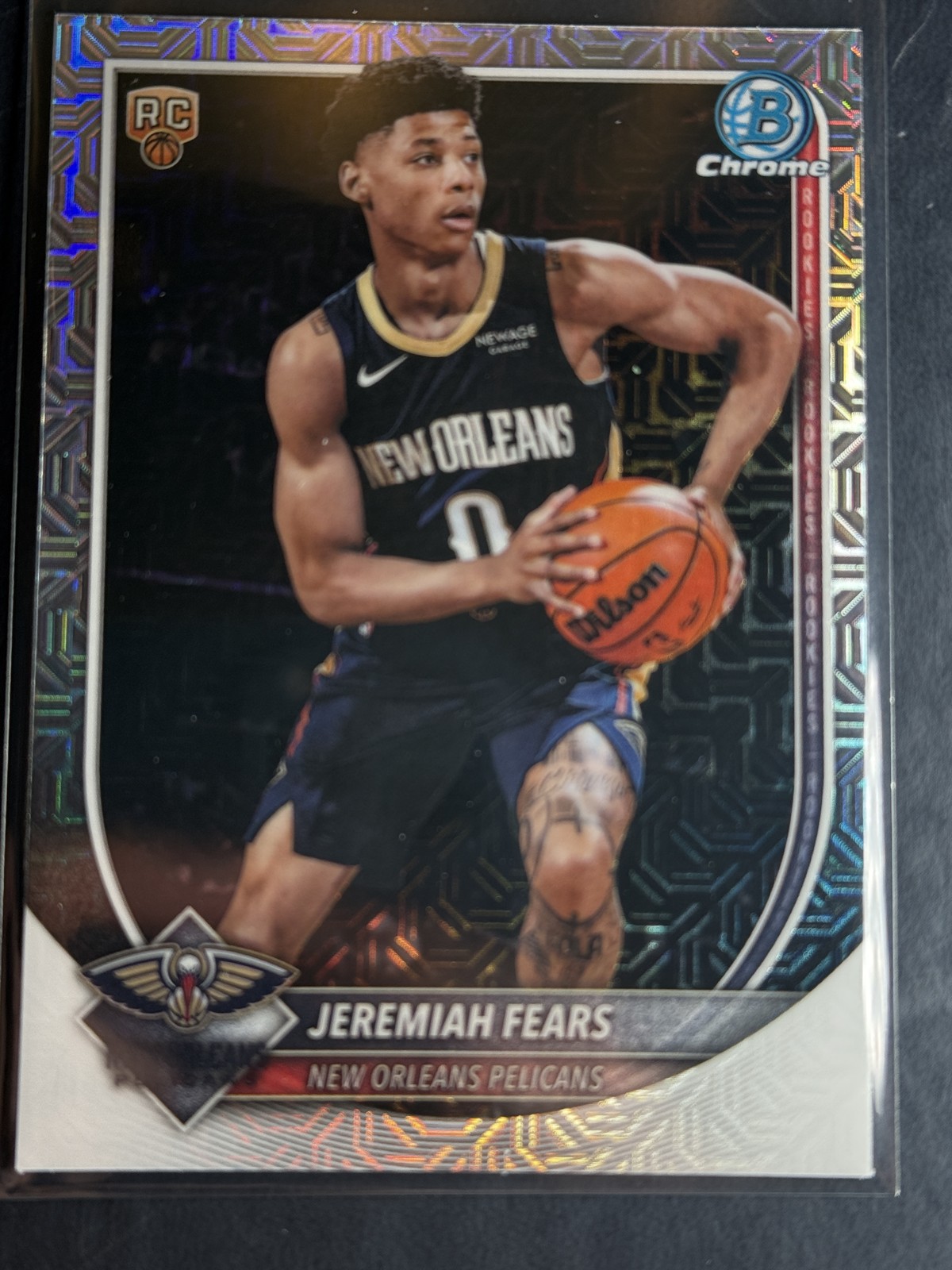 2025-26 Bowman Basketball Mojo Refractor Jeremiah Fears Pelicans #BCV-7