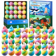 40 Kids Bath Bombs with Surprise Inside, Easter Basket Stuffers for Kids, Ocean